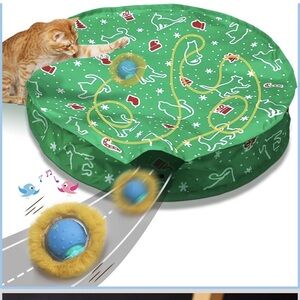 Interactive Cat Toys Chirping Ball Fast Rolling in Pocket Motion Activated